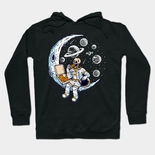 astronaut eating pizza moon Hoodie